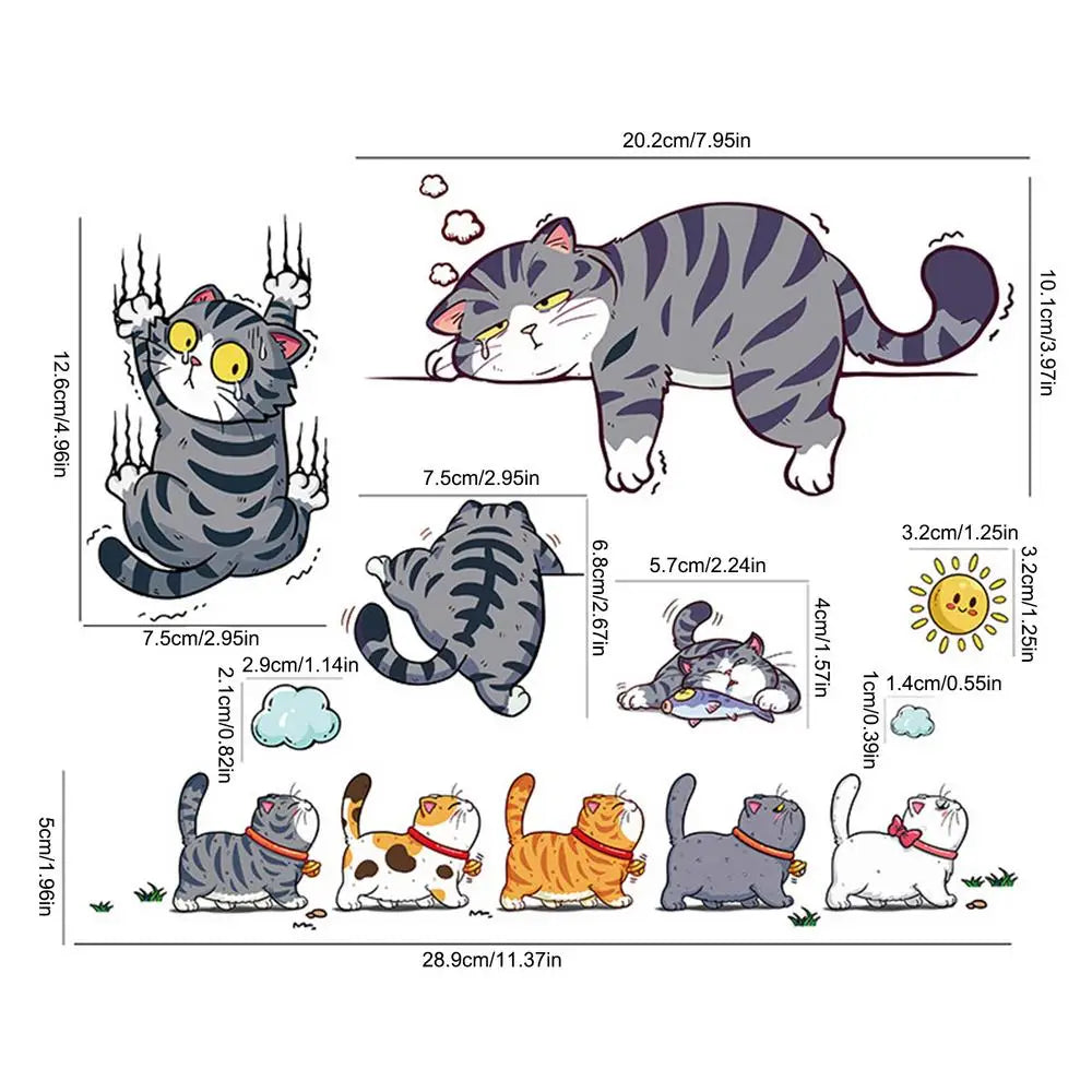 Cat Climbing Sticker Set