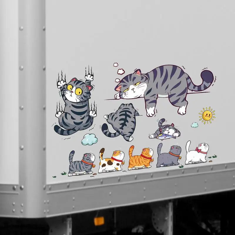 Cat Climbing Sticker Set