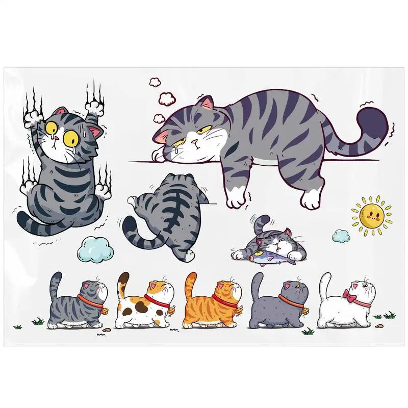 Cat Climbing Sticker Set