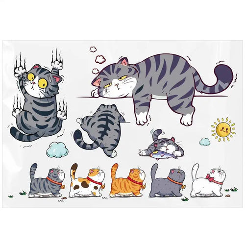 Cat Climbing Sticker Set
