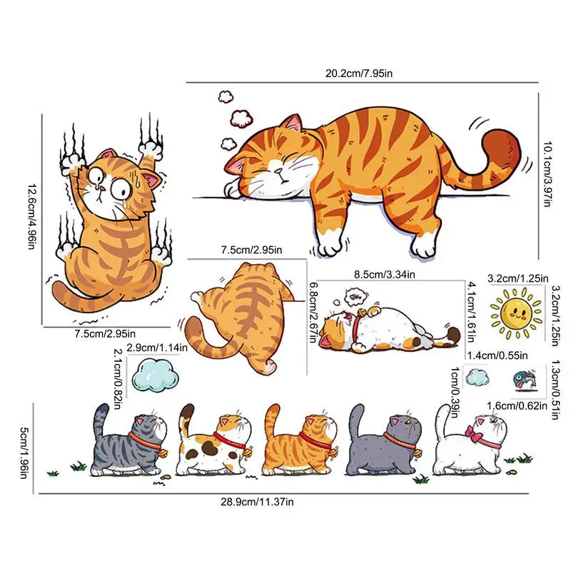 Cat Climbing Sticker Set