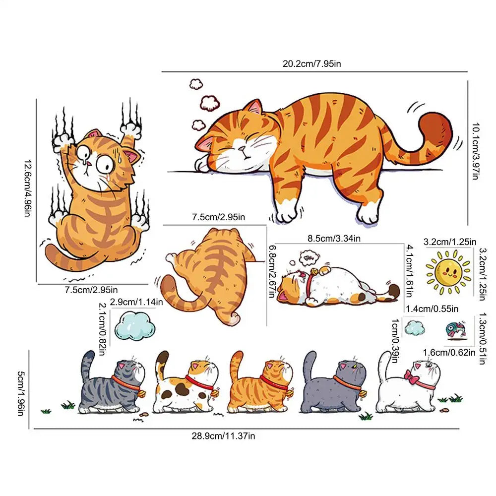 Cat Climbing Sticker Set